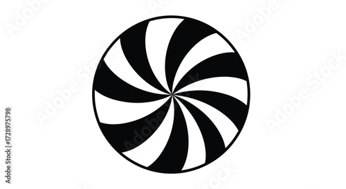 Black and white peppermint candy, simple and clean