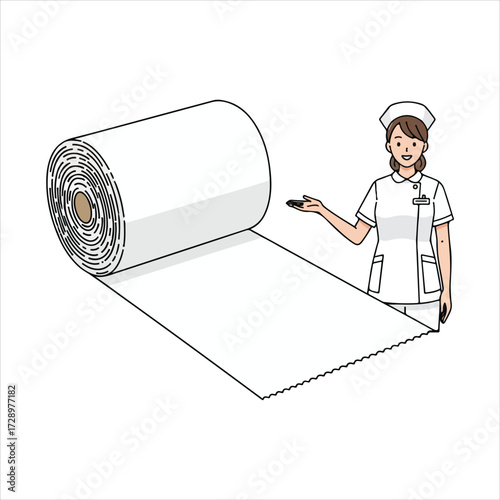 Medical bandage roll isolated on transparent background - Medical Equipment Vector Icon
