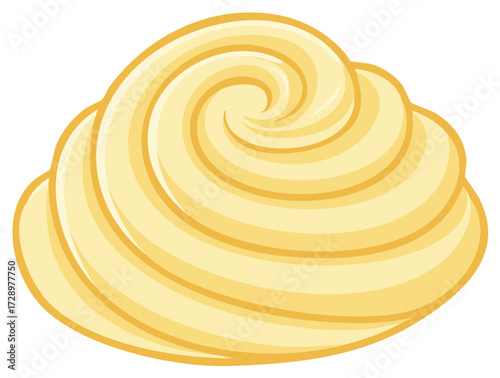 Swirl of Yellow Cream Frosting for Dessert Decorating on Cakes and Cupcakes