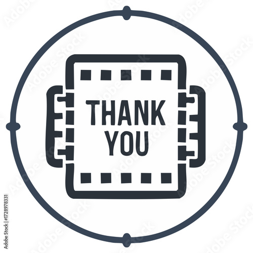 Thank You Card in Circle - Message of Gratitude and Appreciation