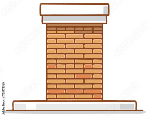 Cartoon illustration of a brick chimney