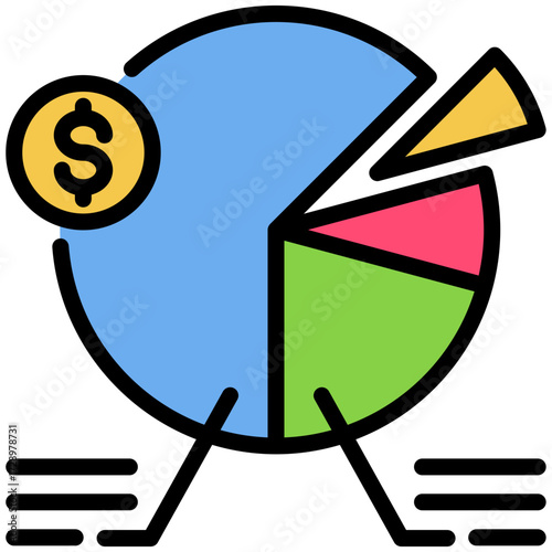 Research icon for market research, website, application, printing, document, poster design, etc