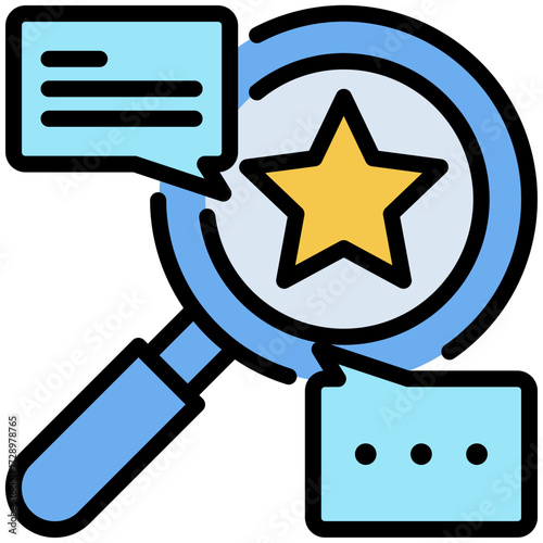Qualitative research icon for market research, website, application, printing, document, poster design, etc