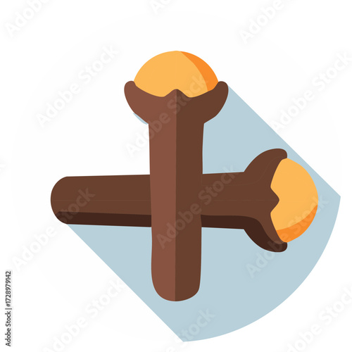 Illustration of Clove Spice, Vector Graphics, Food Ingredient, Isolated