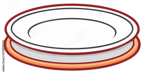 Cartoon Hand Drum with Red Border and Simplified Design for Music Education or Rhythm Game Asset