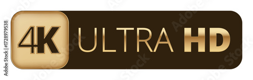 4k ultra hd logo design in gold and black.