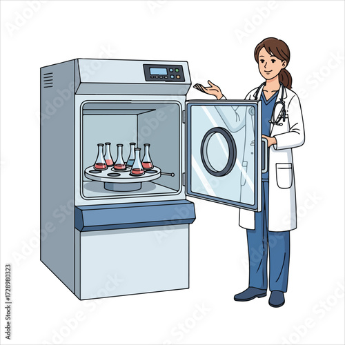 Laboratory incubator shaker equipment isolated on transparent background - Medical Equipment Vector Icon