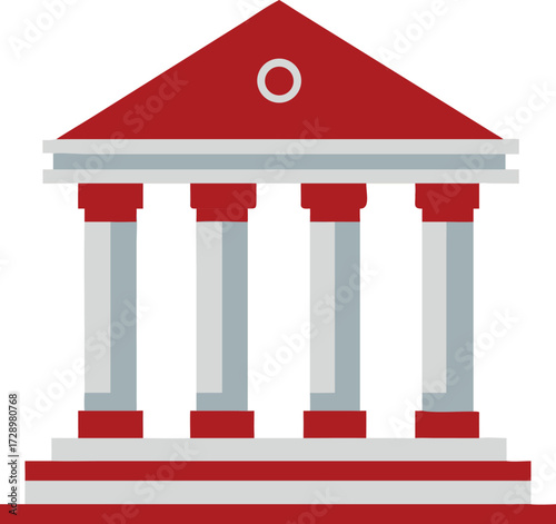 A graphic illustration of a classic building, representing historical grandeur and authority