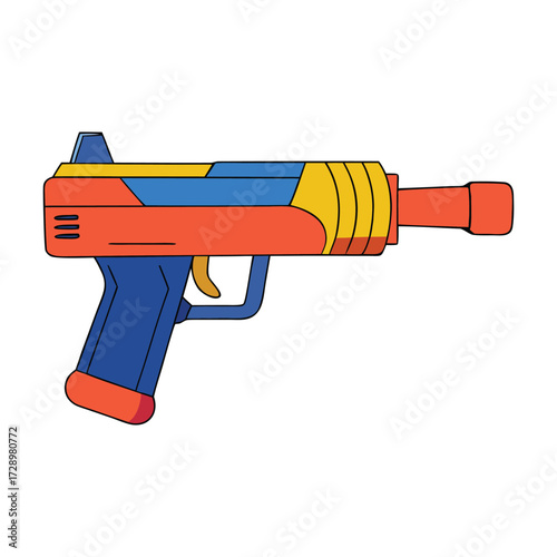 A sleek sci-fi firearm with glowing energy coils, angular metal plating, and a digital scope. It fires charged plasma bursts with precision and high-tech power.
