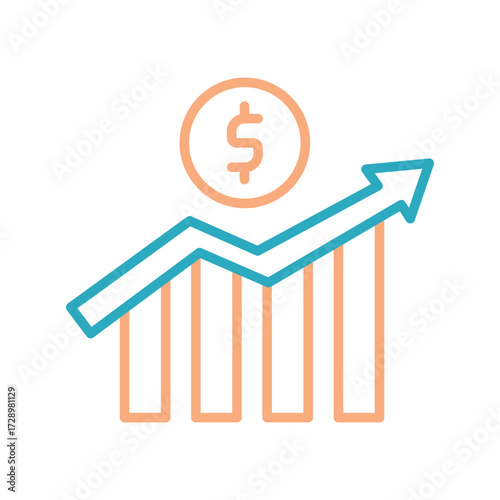 Finance Analysis Outline bold Vector Icon which can be easily modified or Edited 
