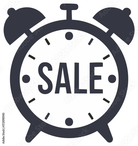 Alarm clock with SALE message symbolizing time-limited offers and promotions
