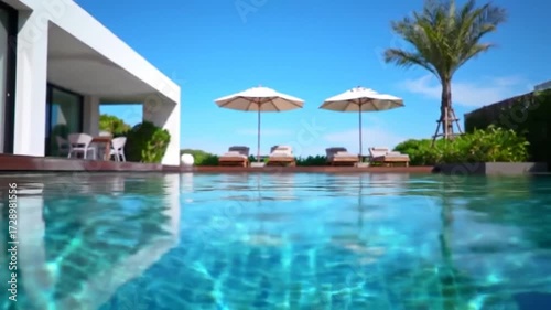 Wallpaper Mural Swimming pool resort sunny tropical holiday background Torontodigital.ca