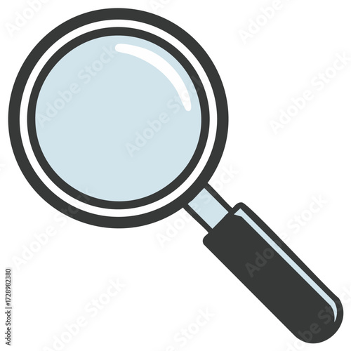 Magnifying Glass Simple Design, Search and Investigation Tool Concept Icon Graphic