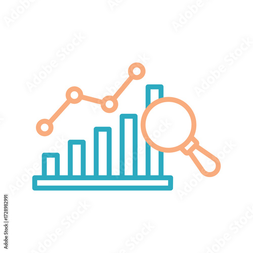 Trend Analysis Outline bold Vector Icon which can be easily modified or Edited 
