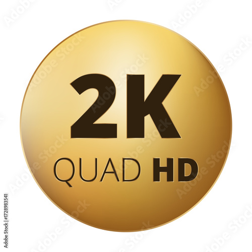 2k quad hd circular emblem on gold background for display quality.