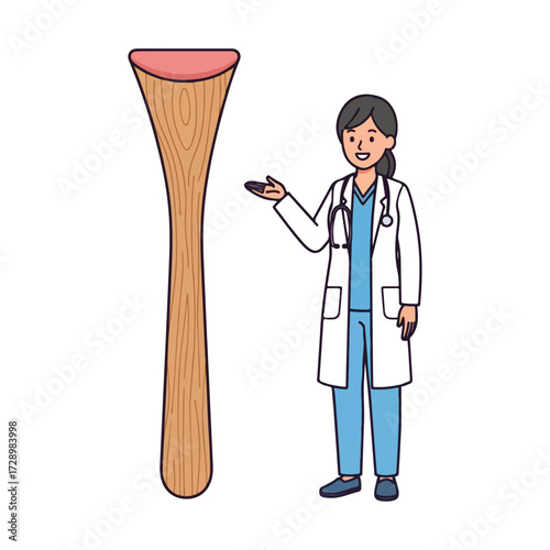 Medical tongue depressor spatula isolated on transparent background - Medical Equipment Vector Icon