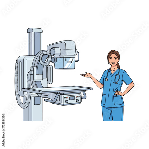 Medical x ray machine illustration isolated on transparent background - Medical Equipment Vector Icon