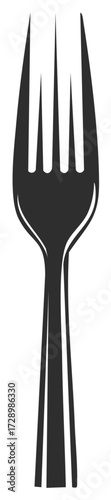 Sharp Tines of a Black Fork Silhouette