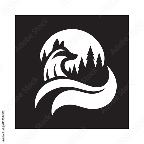silver veil fox vector silhouette clip art drawing icons collections