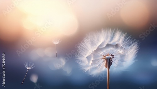 delicate dandelion seed on ethereal background capturing nature s beauty and fragility