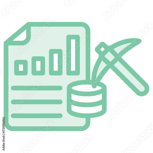 Data Mining duotone line icon , vector, pixel perfect, illustrator file 
