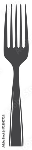 Simple Monochrome Graphic of a Cooking Fork Utensil