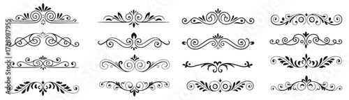 Retro Flourish Ornaments and Vintage Border Design