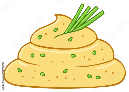 Creamy Yellow Dip with Green Chives and Herbs