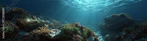 Wallpaper Mural Underwater coral reef ecosystem hdri panoramic view tropical ocean equirectangular environment Torontodigital.ca