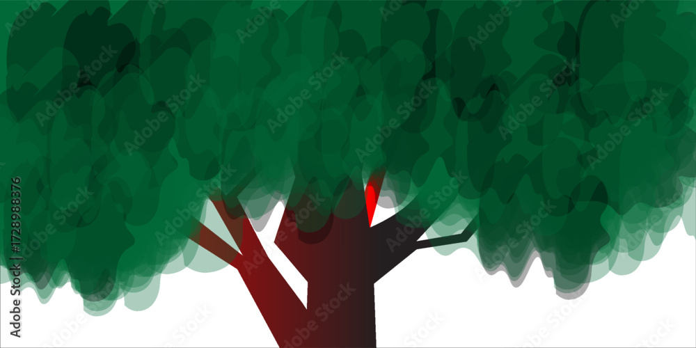 Obraz premium Vector PNG big tree growth standing cutout transparent background, nature, plant silhouette, isolated tree, environmental design, ecofriendly, green concept, nature growth.