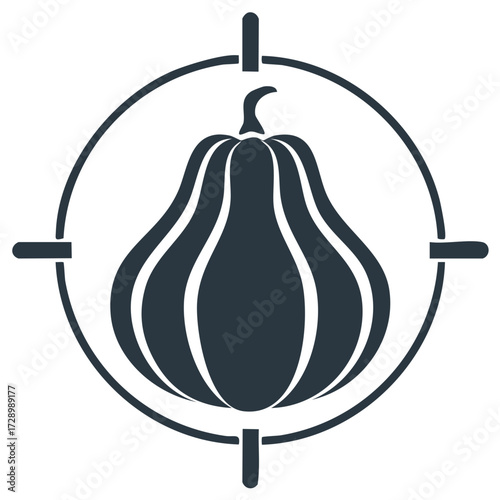 Pumpkin Silhouette Inside Target Scope Symbol Minimalist Design