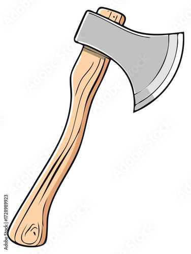 Cartoon illustration of a wood axe