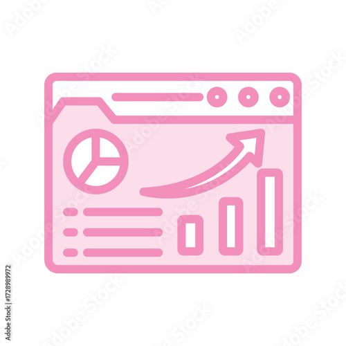 Web Analytics duotone line icon , vector, pixel perfect, illustrator file 
