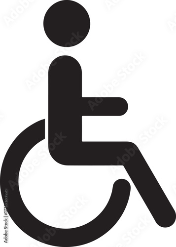 Silhouette glyph of an accessible toilet, ideal for restroom, hygiene, and public facility design.
