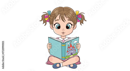 Image of a girl reading a book