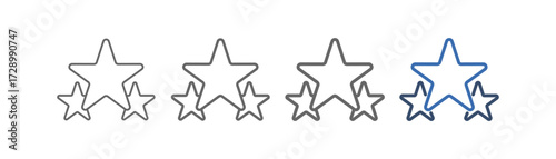 
outline icon set star with three star design