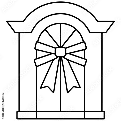 Elegant Window with Bow Outline for Festive Occasions and Interior Design Projects for architects
