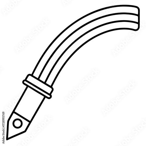 Welding torch outline vector icon for metalworking industry with ergonomic handle design and precise control