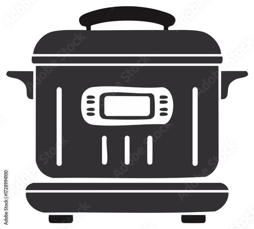 Modern Electric Pressure Cooker Icon with Digital Display for Fast Home Kitchen Cooking