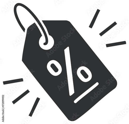 Price tag icon with percentage symbol for sale discount and special shopping offers