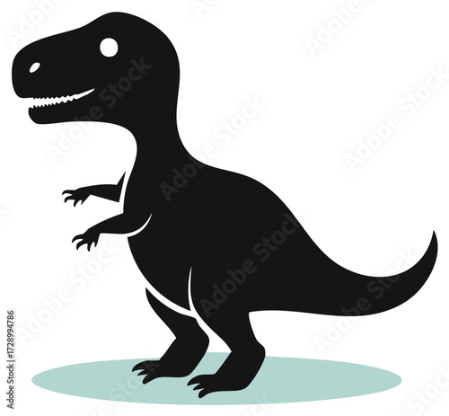 Stylized Tyrannosaurus Rex Dinosaur Graphic Icon Black Silhouette