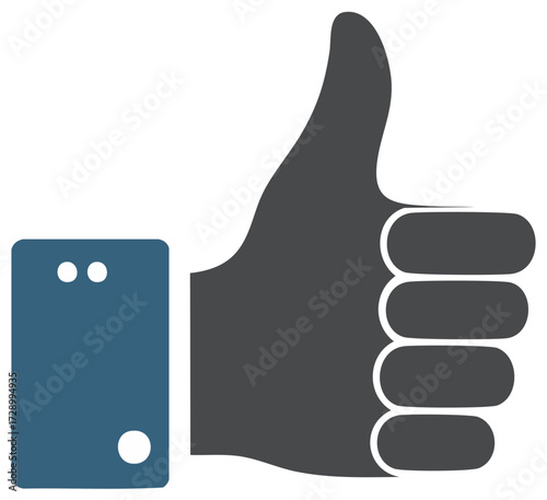 Hand giving thumbs up gesture of approval and agreement