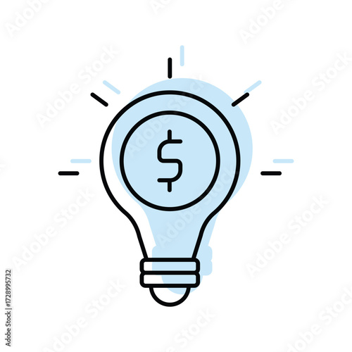 Business Idea color shadow thinline icon , vector, pixel perfect, illustrator file 
