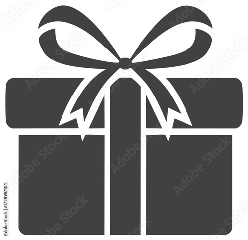 Elegant gift box icon with decorative bow for celebrations and special occasions