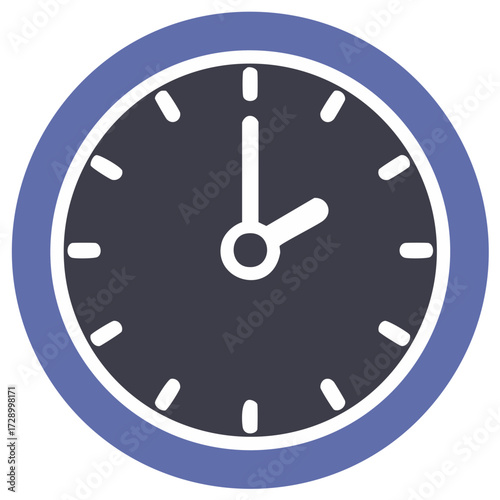 Modern Clock Face with Hour and Minute Hands Indicating Two Oclock