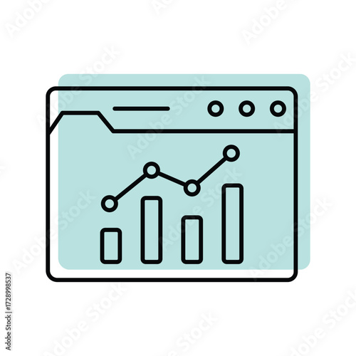 Online Analysis color shadow thinline icon , vector, pixel perfect, illustrator file 
