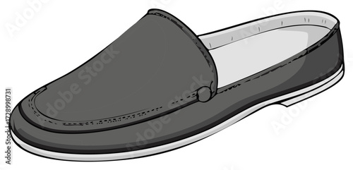 Gray Loafer Shoe Elegant Footwear Stylish Slip-On Accessory Modern Design Casual Formal Wear