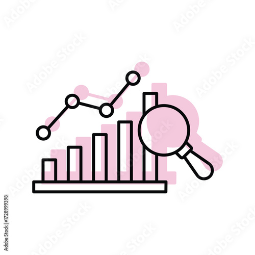 Trend Analysis color shadow thinline icon , vector, pixel perfect, illustrator file 
