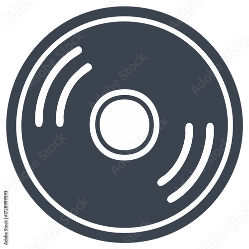 Icon illustration of a compact disc or digital versatile disc