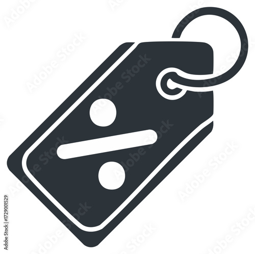 Discount Tag with Percentage Symbol Minimalist Design Retail Promotion and Shopping Offers Isolated